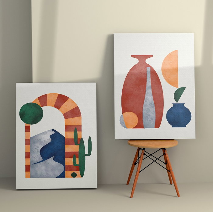 Wallity Cuadros Decorativos de Lienzo Multicolor (2 Piezas) 50 x 70 cm Wallity Cuadros Decorativos de Lienzo Multicolor (2 Piezas) 50 x 70 cm